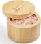 OUTNILI Salt Box Bowl with Lid and Spoon - Bamboo Salt Cellar with