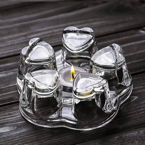Sun's Tea Universal Solid Crystal Glass Teapot Warmer, Tealight Warmer, Candle Never Flames Out