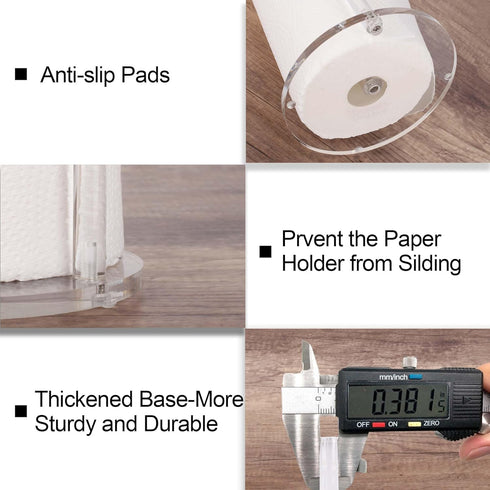 Paper Towel Holder Countertop Clear Acrylic Paper Towel Dispenser, Premium Arcylic Paper Towel Holder Stand for Kitchen Countertop, One-Handed Manipulation Countertop Roll Dispenser(DP014) by Dealpoli