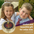 Gold Tone IHS Chalice and Host Communion PYX with Epoxy Lid - 2 1/4 Inch