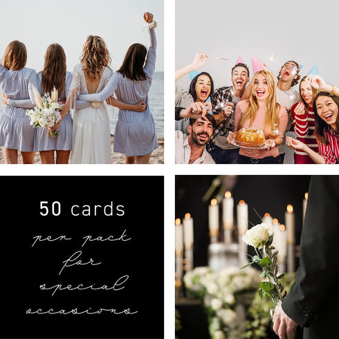 Share a Memory Cards - Minimalist Well Wishes Card Set of 50, 4 x 6 for Celebrations, Weddings, Anniversaries, Memorials