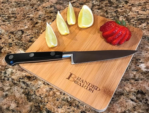 Small Mini All Natural Bamboo Cutting Board, Great for Apartments RV's Home Bar Charcuterie Backpacking Camping Bushcraft Dorm Rooms Picnics & Entertaining (1 Pack) by Branded Boards