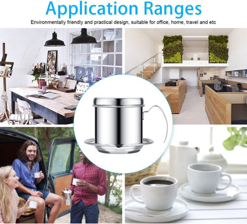 Zopsc Vietnamese Coffee Drip Filter Maker - Stainless Steel Coffee Filter Cup Infuser for Home Coffee