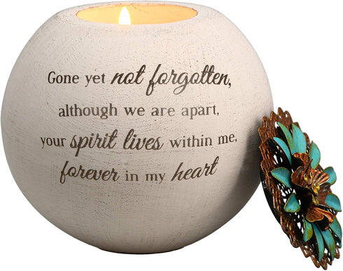 Pavilion Gift Company 19093 4-Inch Terra Cotta Candle Holder, Forever in My Heart, White