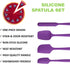 Silicone Spatula Set Kitchen Utensils Non-Stick for Cooking, Baking and Mixing, Heat Resistant Dishwasher Safe, Purple Set of 4 by MJDFS