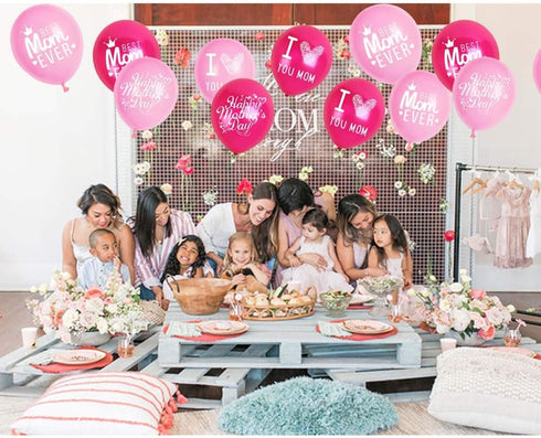 Happy Mother's Day Balloons Party Decorations Supplies - 48PCS Latex 12inch Party Supplies for Best Mom Ever