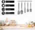 HOTEC Food Grade Silicone Rubber Spatula Set - 5 Pcs High Heat Resistant Non Stick for Kitchen Baking