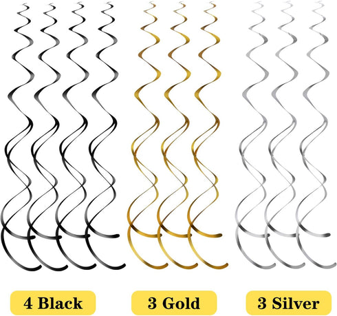 Blulu 50th Birthday Party Foil Hanging Swirls Decorations, 30 Pcs Glitter Celebration Cutouts