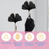 2pcs Modern Iron Single Hooks, Leaf Decoration Style for Wall Mounted Coats, Hats, Handbags, Home Decor (6in Black)