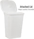 Mind Reader 60L Slim Laundry Hamper, Clothes Basket with Lid, Linen Design, Plastic, 18.25”L x 14.25”W x 23.5”H, White