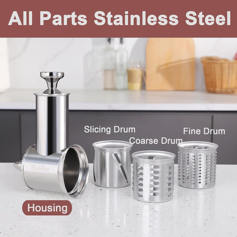 Stainless Steel Slicer Shredder Attachments for KitchenAid Stand Mixers, Large Vegetable Cheese Grater Accessories