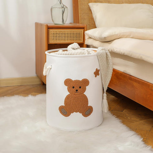 Kids Laundry Basket Nursery Hamper Baby Laundry Basket Stuffed Animal Toys Storage Baskets for Toddler Room Decor