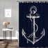 Custom Nautical Navy Blue Anchor Shower Curtain, 70x72 Inch