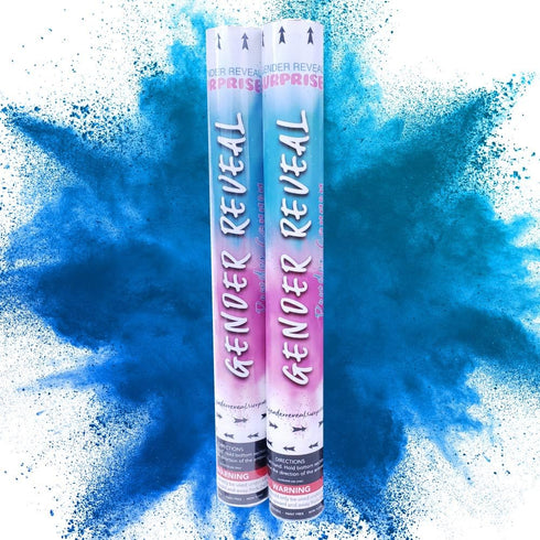 Gender Reveal Surprise - Blue Gender Reveal Powder Cannon Bundle - Easy