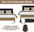 Utopia Bedding Adjustable Bed Furniture Risers - Elevation Heights 3, 5 or 8 Inch Heavy Duty Risers (Set of 8, Brown)