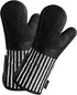 Silicone Oven Mitts - Heat Resistant 932?, Set of 2 Extra Long Kitchen Mittens with Soft Cotton Terry Lining