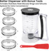 Fungyand Pancake Batter Dispenser - 4 Cups Complete Set with Muffin Rings, Spatula, Ideal Baking Tools for Pancakes