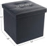 LotFancy Foldable Storage Ottoman, Small Leather Bench with Storage, 13x12x12 Inches, Holds up to 260 lb, Black