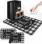 Coffee Mat for Countertops, 2 Pcs Black White Grey Buffalo Grid Dish Drying Mat for Kitchen Coffee Bar Accessories