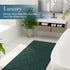 OLANLY Memory Foam Bath Mat Rug 30x20, Ultra Soft Non-Slip Absorbent Bathroom Carpet for Floor, Dark Green