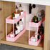 SPACEKEEPER Slim Rolling Storage Cart, 4 Tier Bathroom Organizer with Wheels for Kitchen & Laundry Room, Pink