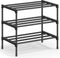 SONGMICS 3-Tier Shoe Rack for Closet, Compact Metal Shoe Organizer Shelf for