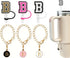 (3 +3) 3PCS Nuozme Straw Cover 10mm for Stanley Tumbler Cup, Reusable Straw Cap Topper with 3 Initial Letter Charms,