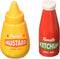 Abbott Collection Ketchup&Mustard Salt & Pepper-4"H, 4 inches high, Ketchup and Mustard