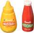 Abbott Collection Ketchup&Mustard Salt & Pepper-4"H, 4 inches high, Ketchup and Mustard