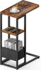 C Shaped End Table, Small Side Table for Couch, Recliner, Slide Under
