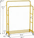 Wheels,3 4 Sooyee Double Rod Clothing Rack with Tier Garment Racks for Hanging Clothes,Portable Clothes Rack with Hooks