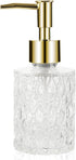 Easy to Clean Multipurpose Soap Dispenser, Glass Pump Dispenser Ideal for Bath and Bathroom (Gold)