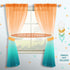 Orange and Green Curtains, 63 Inch Length for Bedroom Decor, 1 Panel Pocket Window Sheer Drape, 52x63 Long
