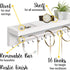 Rustic White Necklace Jewelry Organizer - Wall Mount Jewelry Holder for Necklace, Earrings, and Rings