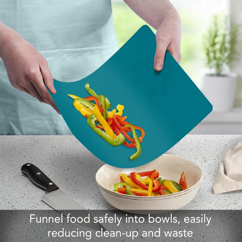Cut N’ Funnel Cosmo 3 Pack Thick Multi-Color Multi-Size Plastic Cutting Board Mats Made in the USA BPA & PVC Free Plastic