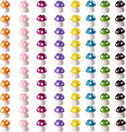 80P Mini Mushrooms, Tiny Resin Mushroom Figurines Small Little Resin in Bulk
