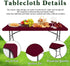6 Pack 8 Red,30" 96") Foot Picnic Table Cover Fitted Elastic Tablecloth for Rectangle Tables Waterproof Stretch