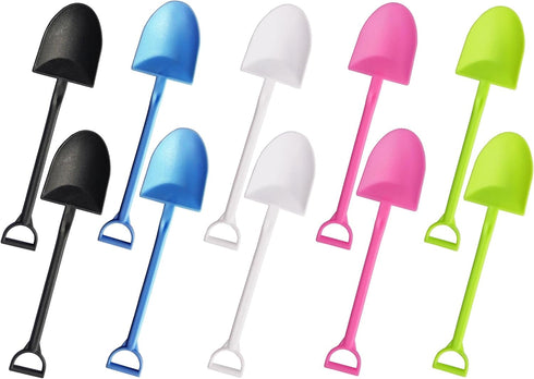 Cute Novelty Mini Shovel Shape Disposable Plastic Dessert Spoons