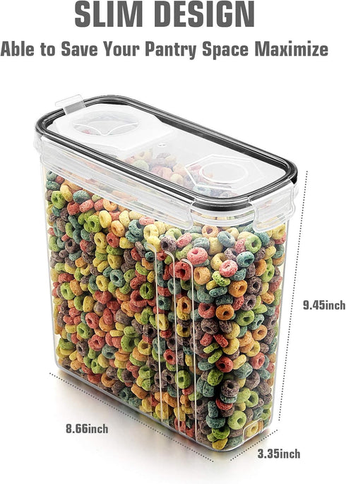 Set, 4L 6 Set 20 Wildone Cereal Storage Containers Large BPA Free Plastic Airtight Food Storage Containers for Flour