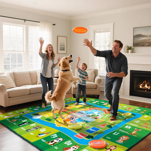 5'x 7' (5x7 ABC Rug, Kids Rugs for Playroom Classroom Bedroom, Educational Learning Play Mat with Alphabet Animals