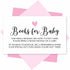 Hadley Designs 25 Books For Baby Shower Request Cards, Pink Baby Shower Invitation Inserts, Guest Book Alternative