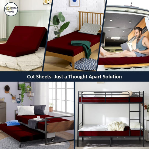 28 75, 100% 1 Cot Fitted Sheet x Egyptian Cotton, PC Cot Size Bottom Sheet Only, Perfect for Narrow Twin, Camp Bunk