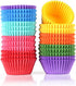 Gifbera 400-Count Colored Mini Paper Cupcake Liners, Vibrant Muffin Baking Cups