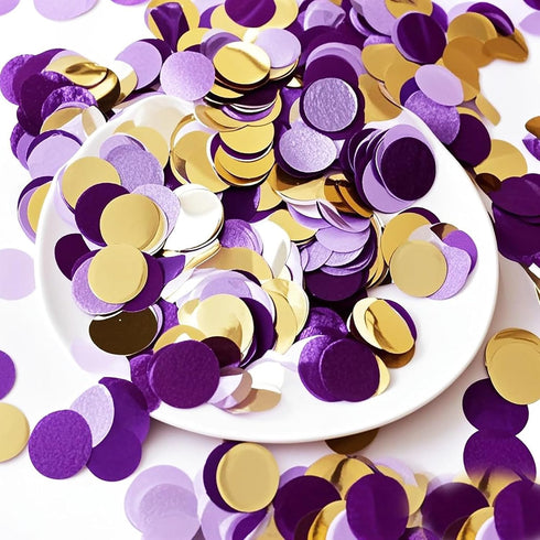 Purple Silver Confetti Birthday Party Decorations Centerpiece Table Decor for Engagement, Baby Shower, Wedding,
