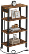 TUTOTAK Narrow Side Table with Charging Station,Small End Table with USB Ports