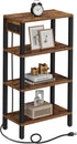 TUTOTAK Narrow Side Table with Charging Station,Small End Table with USB Ports