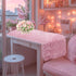 Pink Table Runner 12x36 inch, Soft Fluffy Faux Fur Dresser Scarf for