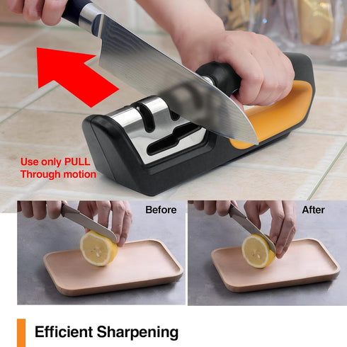 Premium-Ceramic-Knife-Sharpener, Versatile Kitchen Knife Sharpener Tool, Ideal for All Knives, Safe & Easy to Use