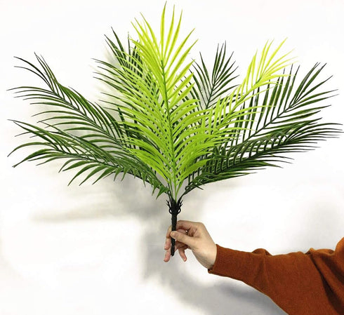 Artificial Palm Plants, Plastic Tropical Palm Tree Shrubs Fake Greenery Decor for Indoor Outdoor Home Garden, 2 Pack