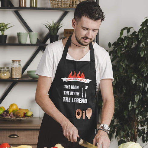 Aprons for Men - Funny Adjustable Neck Strap, Waterproof & Oil-Proof, Best for Grilling, Husband Birthday Gift